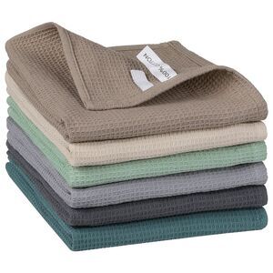6Pack Cotton Weave Reusable Absorbent Cleaning Rags 14" x 14" Multi